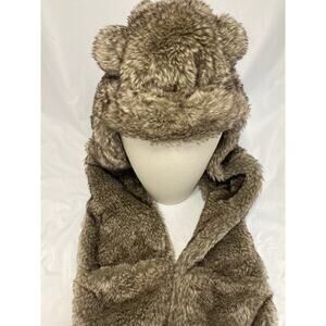 Monsoon Faux Fur 3-in 1 Hat, Scarf And Gloves- 6 To 13 Years